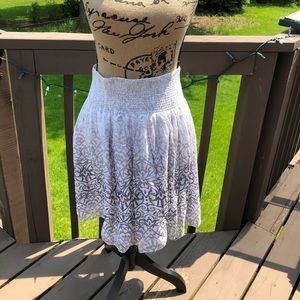 WHBM  Metallic White and Silver Skirt